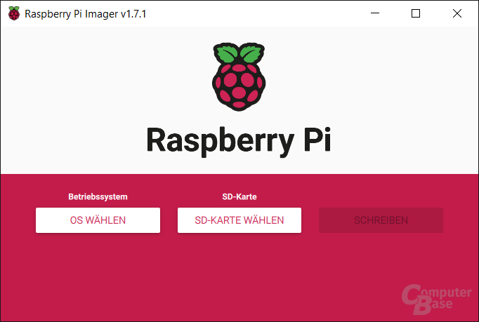 Raspberry Pi Imager – Oberfläche