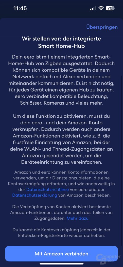 Einrichtung des eero Max 7 in der eero-App