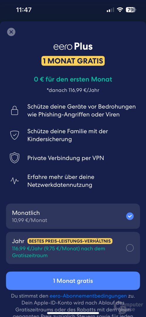Einrichtung des eero Max 7 in der eero-App