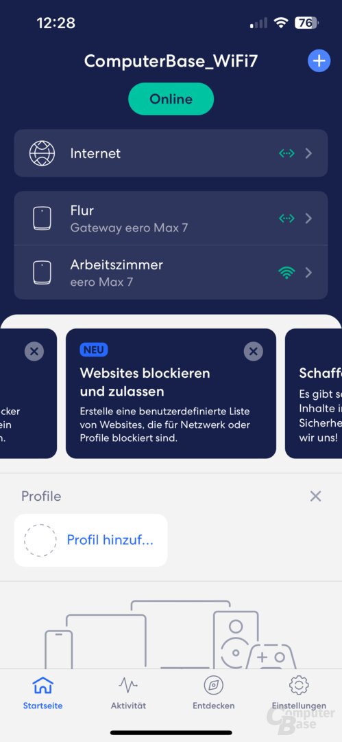 Die Tipps und Benachrichtigungen zeigen Funktionen des Abos