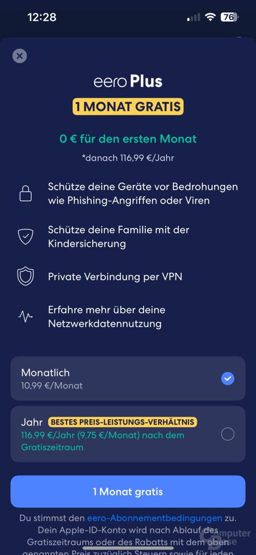 Immer wieder stößt man in der App auf die Bezahlschranke