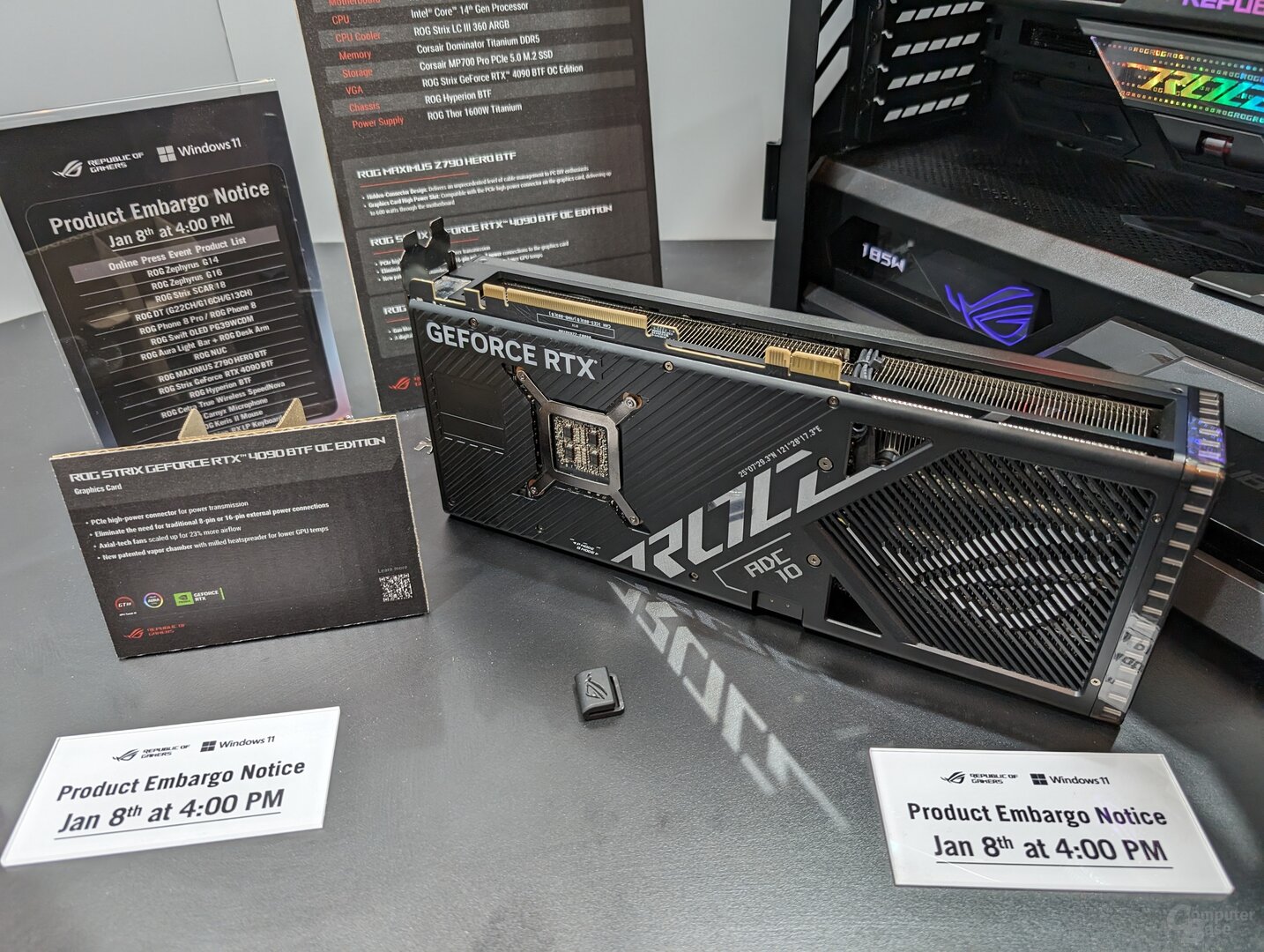 Asus Back-to-the-Future-Technologie (BTF) auf der CES 2024 in Las Vegas