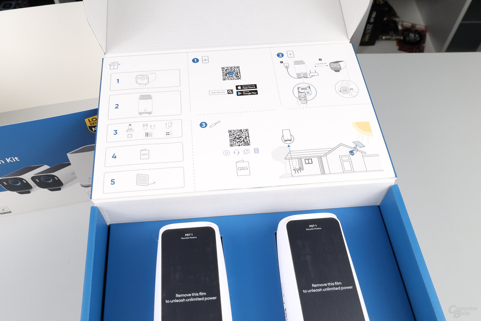 eufyCam S3 Pro: Schnellstartanleitung im Deckel