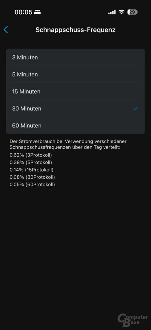 Automatische Schnappschüsse