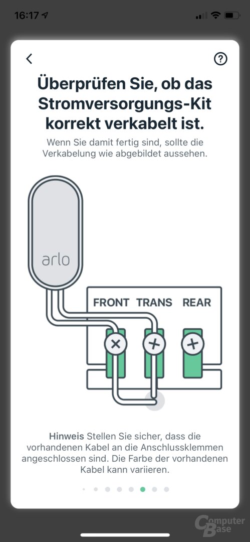 Installation der Arlo Video Doorbell (kabelgebunden) in der Arlo-App